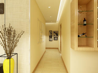 90㎡中式风格家走廊设计图