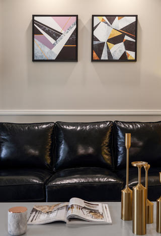 140平美式风格家沙发背景墙图片
