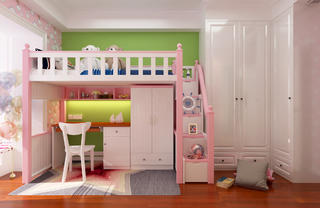 63平二居室混搭装修儿童床设计图