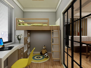 80平三居室空间儿童房布置图
