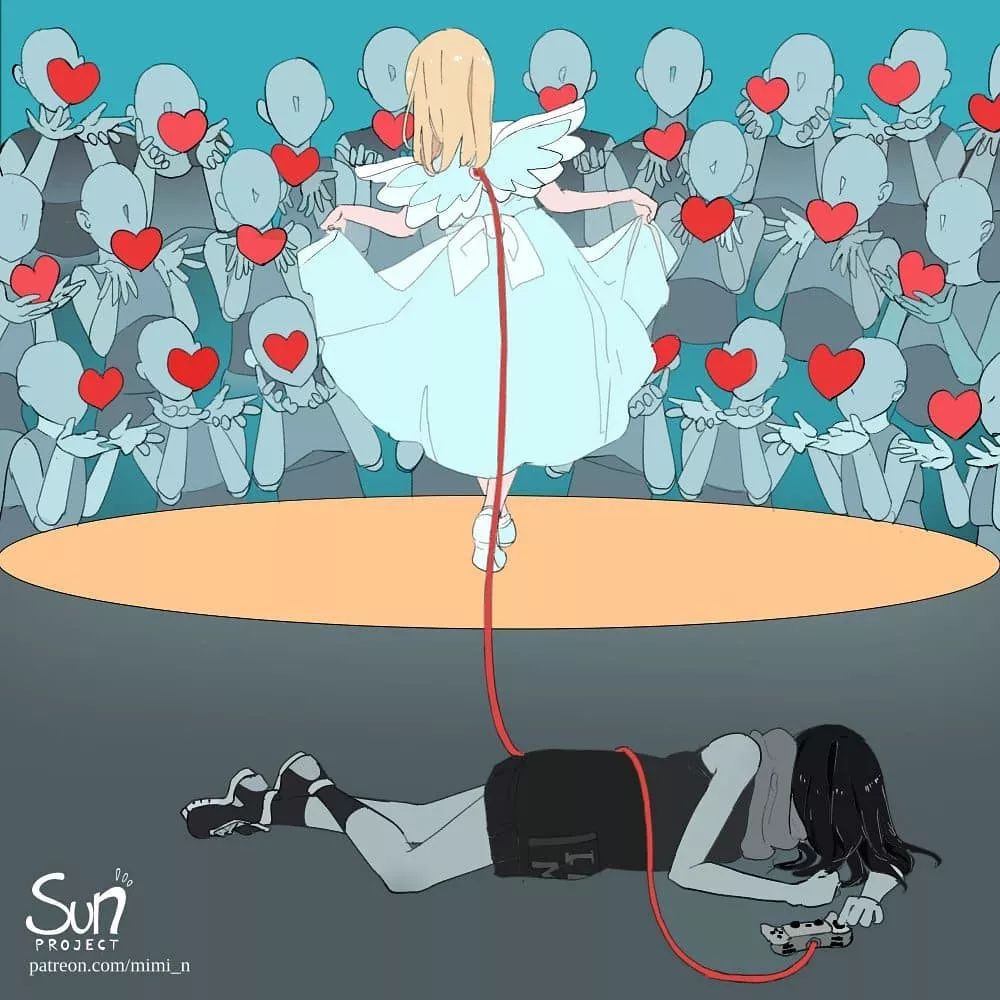 朋友圈超黑暗的扎心插画,看完背脊简直发凉