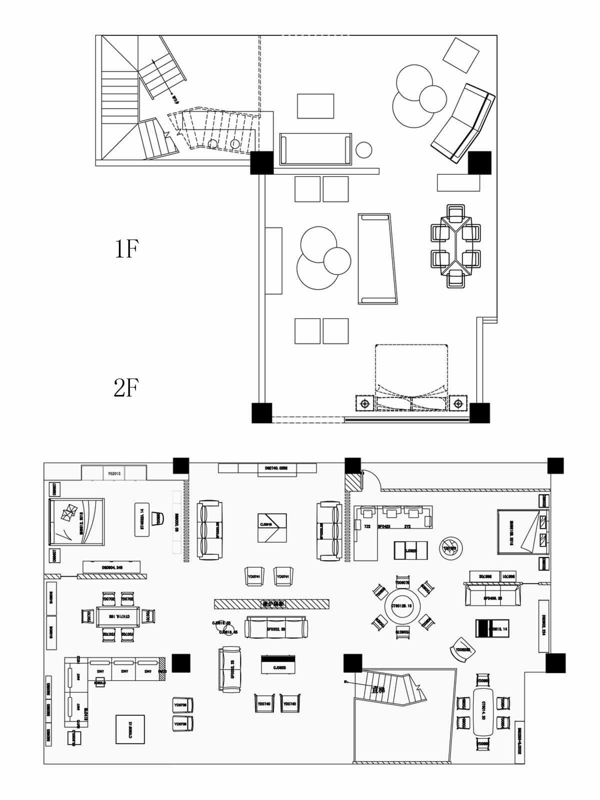 平面布置图原始平面图空间中墙壁设计材质的变化,与家居的相互呼应.