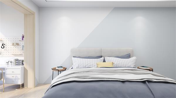 (巴德士艺术漆效果图)适合床头背景墙的艺术涂料设计方案用一面拼色墙