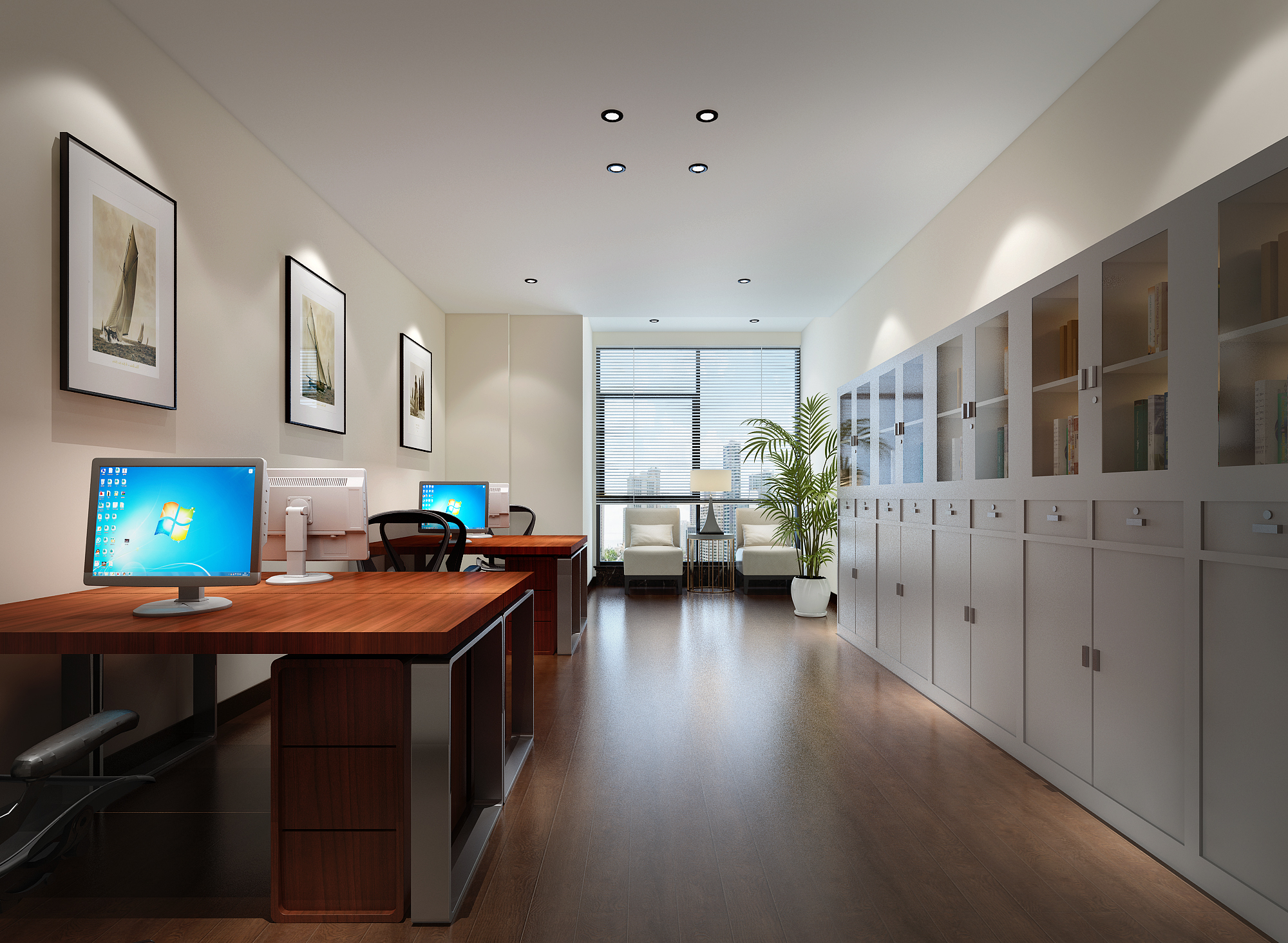 宽敞舒适,工整有序的办公环境.