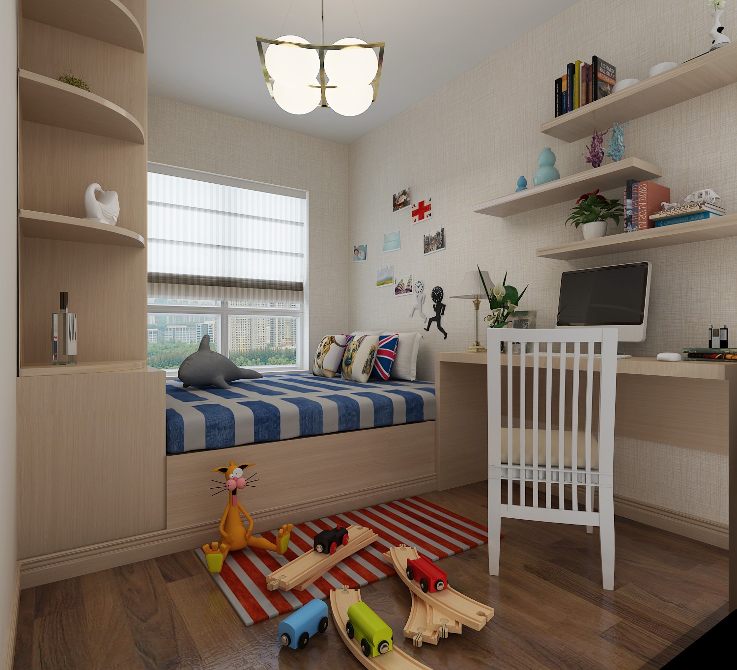 110平欧式风格装修儿童房设计图