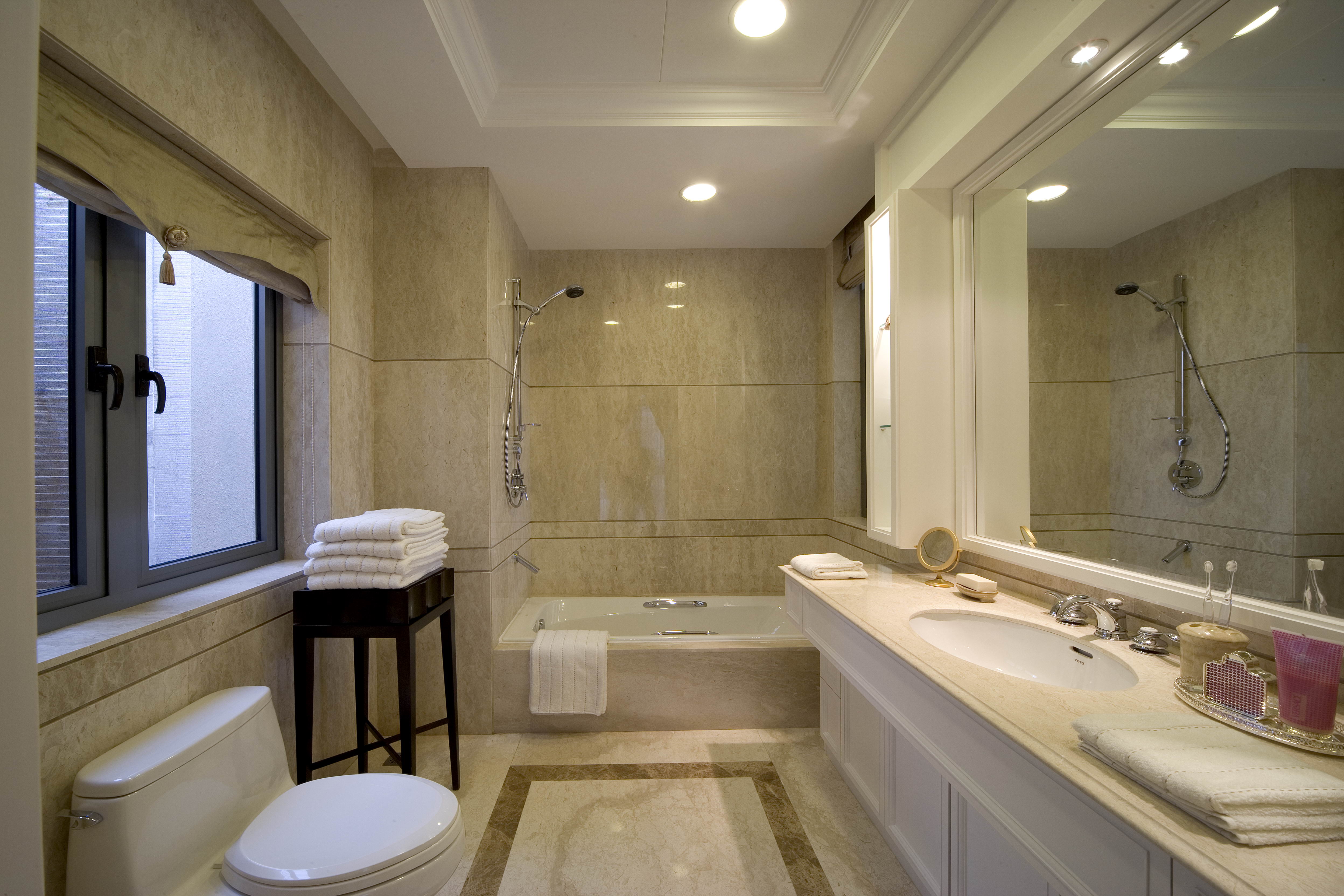 别墅装修,140平米以上装修,豪华型装修,卫生间,欧式风格,洗手台,浴缸
