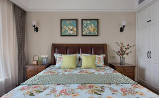 四居室美式风格家床头背景墙图片