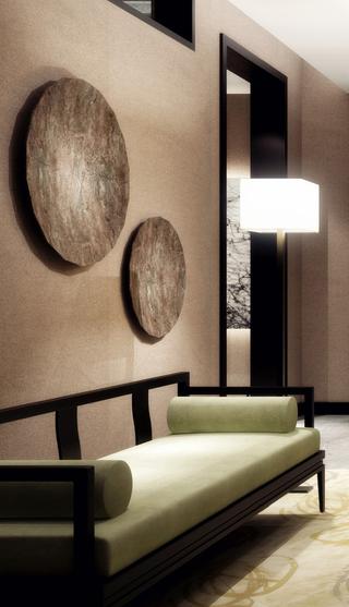 中式风装修沙发背景墙图片