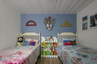 低奢美式风格家装修儿童房床头背景墙图片
