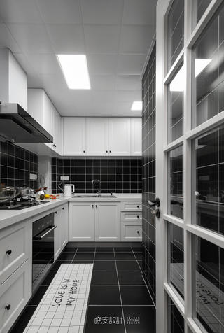 80㎡美式风格家厨房装潢图