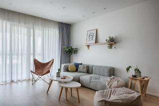 日式风格三居室沙发背景墙装修效果图