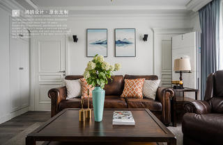 110㎡美式风格沙发背景墙装修效果图