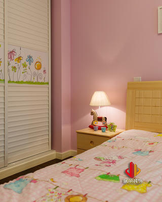 美式风格三居室装修儿童房一角