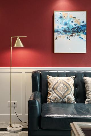 现代美式风格三居装修沙发落地灯设计