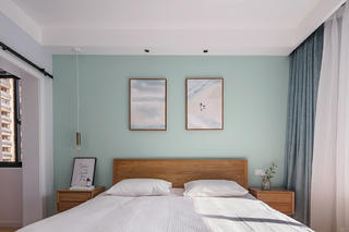 98平北欧风格家床头背景墙图片