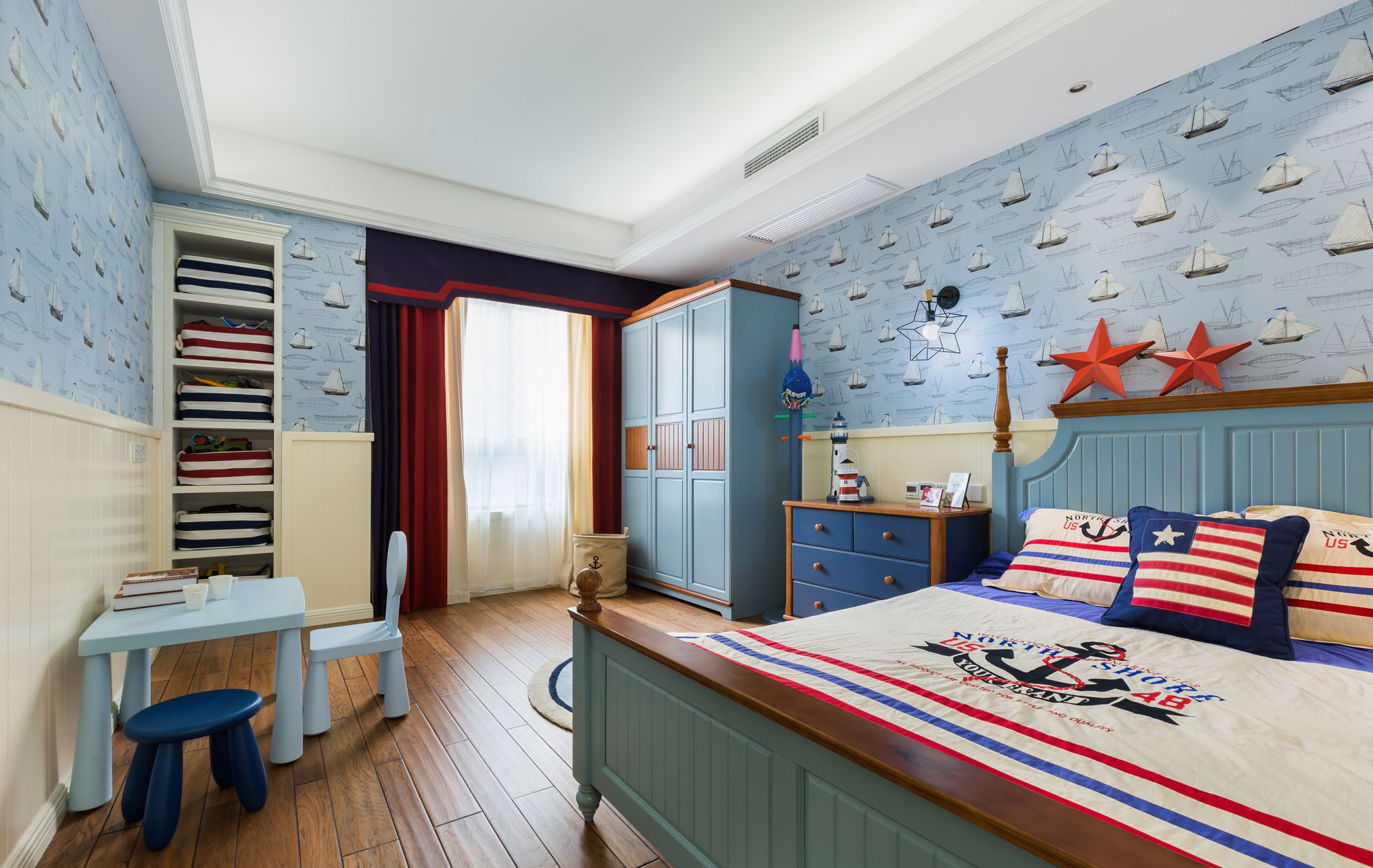 三居室简约美式儿童房设计图
