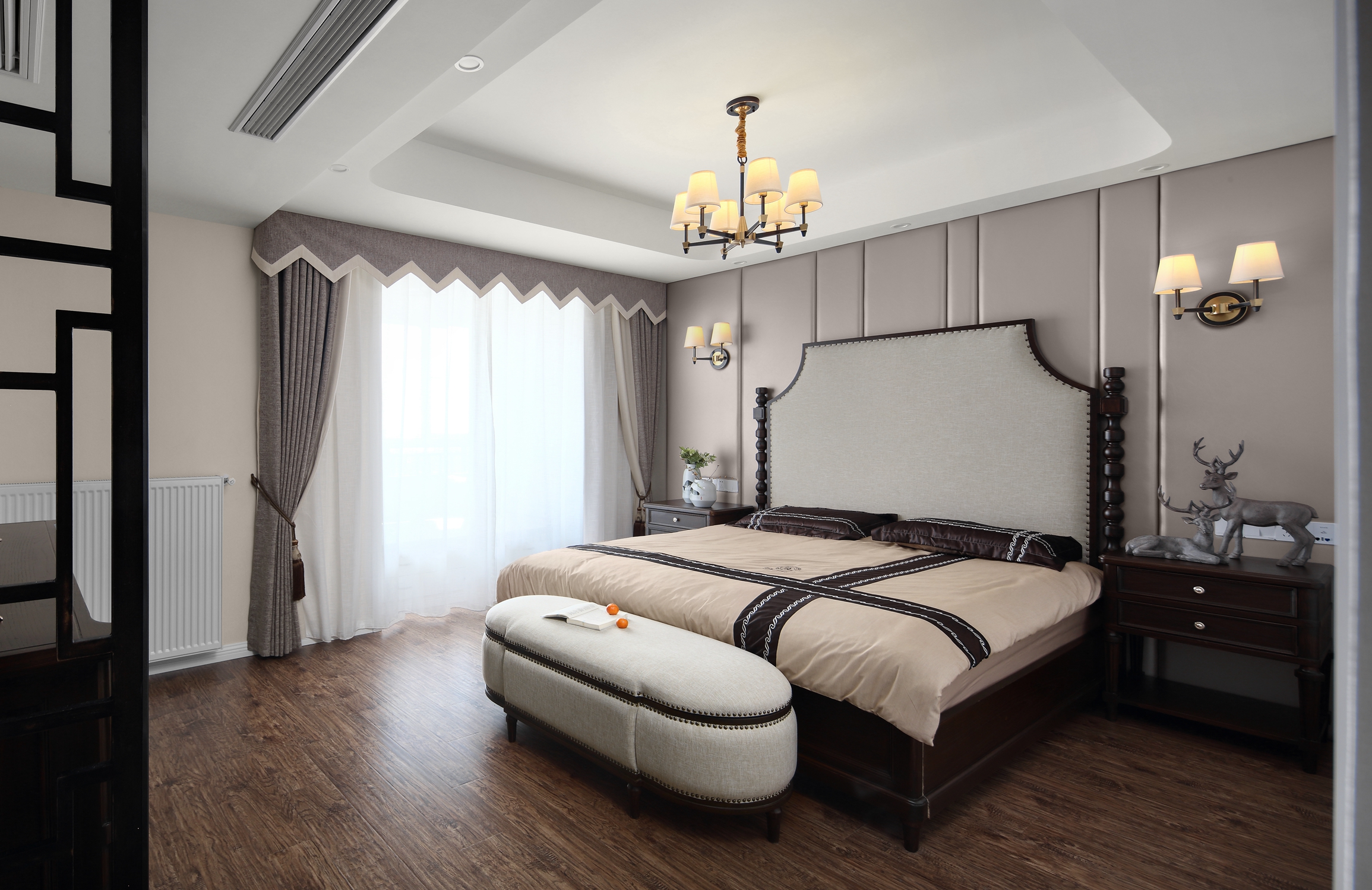 大户型新中式设计卧室效果图