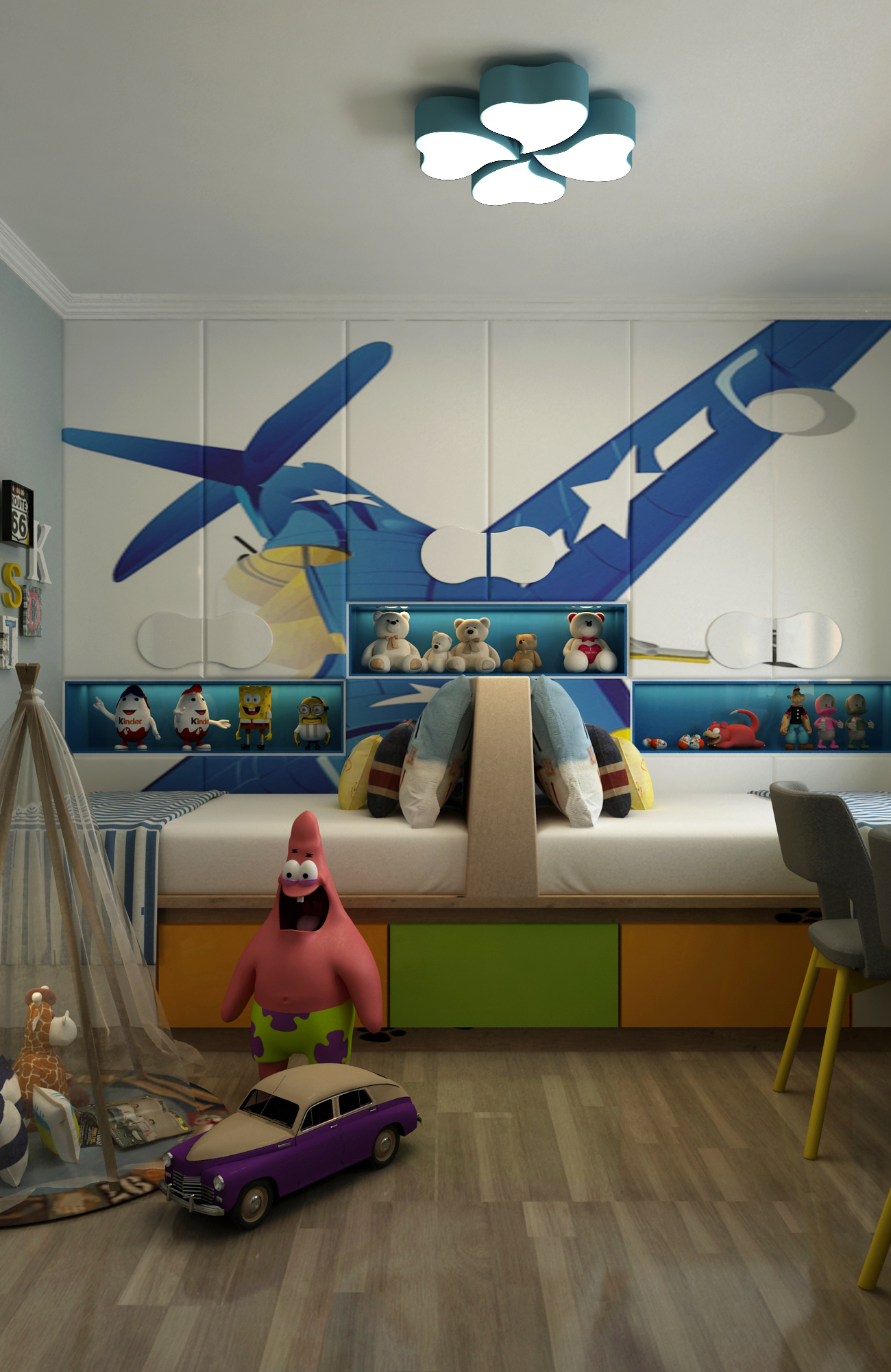 三居室北欧风格家儿童房设计图