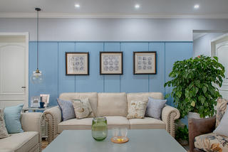 美式风格三居沙发背景墙装修效果图
