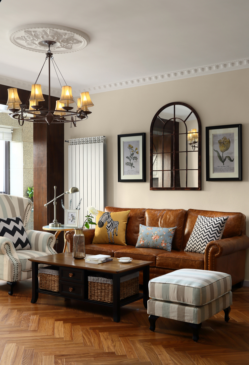 133㎡美式风格装修客厅沙发设计