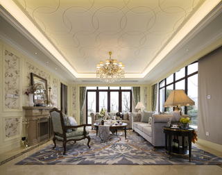 法式别墅客厅装修设计效果图