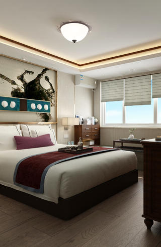 现代美式两居卧室装修效果图