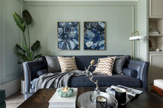 美式风格两居沙发背景墙装修效果图