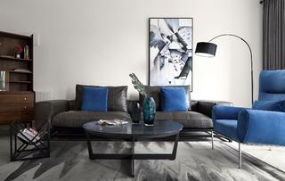 130㎡现代简约沙发背景墙装修效果图