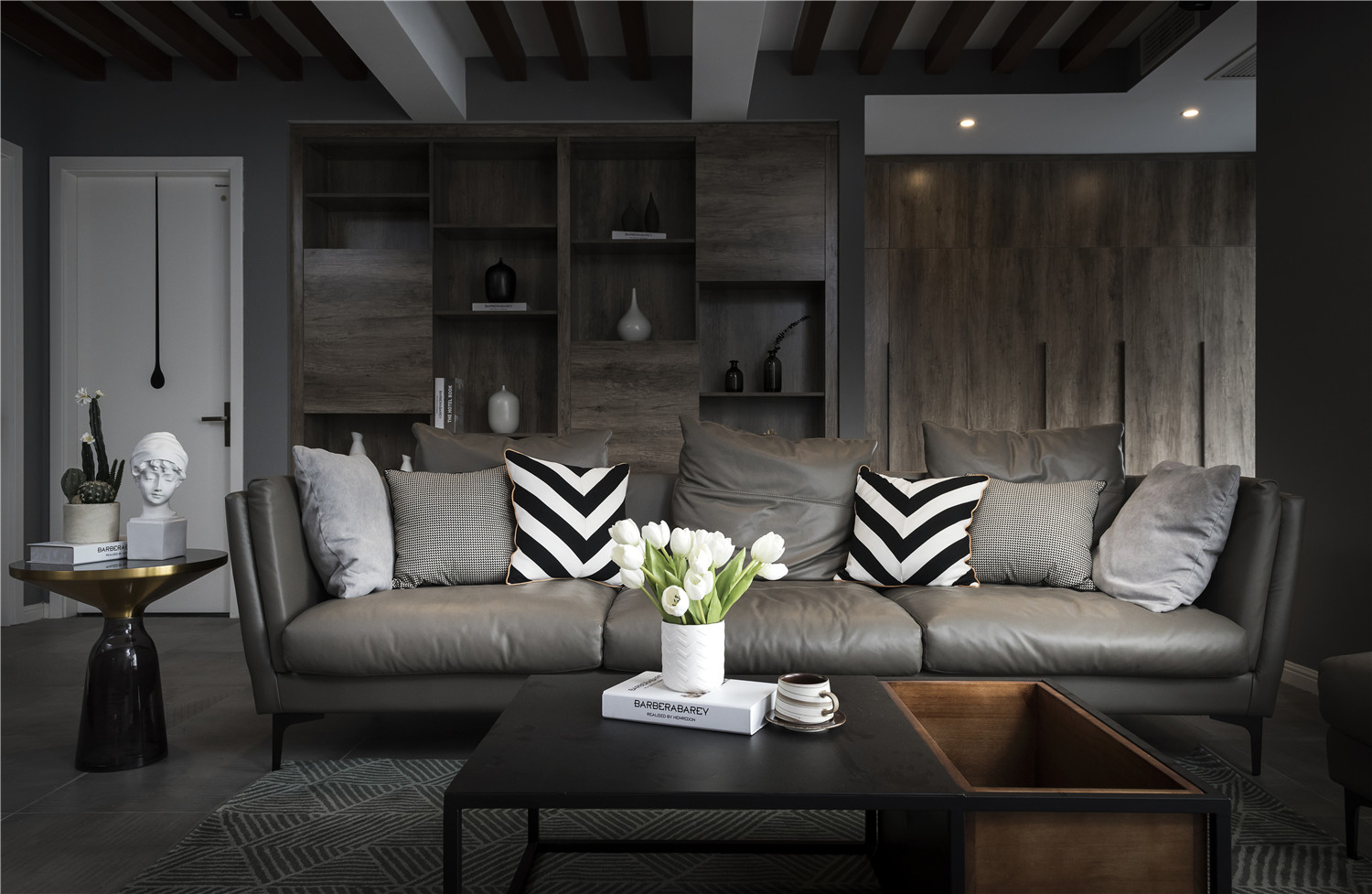 78平现代台式风装修客厅沙发设计