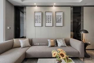 复式现代三居沙发背景墙装修效果图