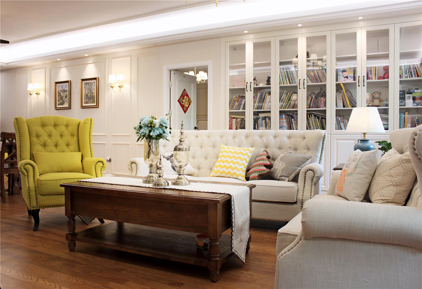 150平米美式风格装修客厅沙发设计
