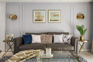 美式风格四居室沙发背景墙装修效果图
