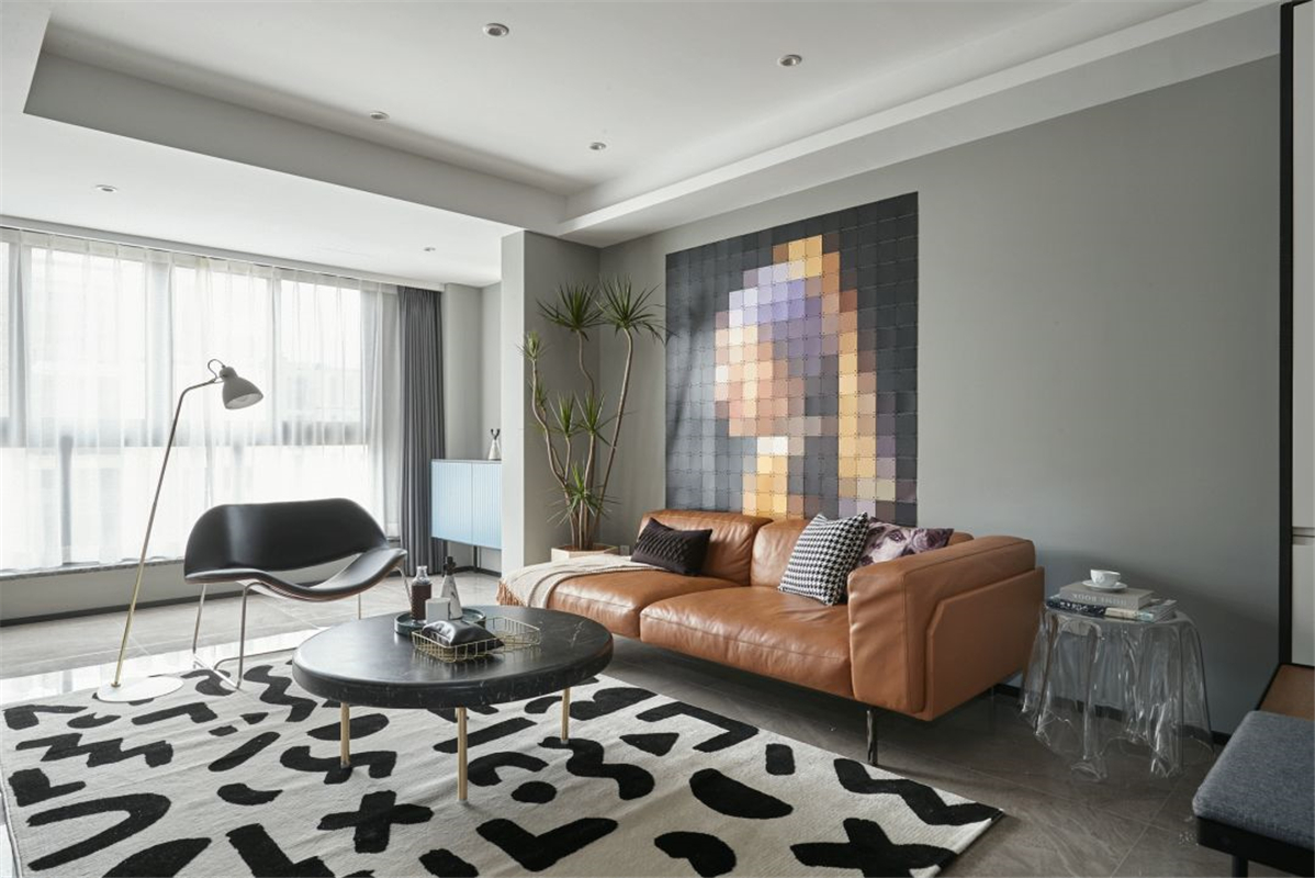 现代风三居沙发背景墙装修效果图
