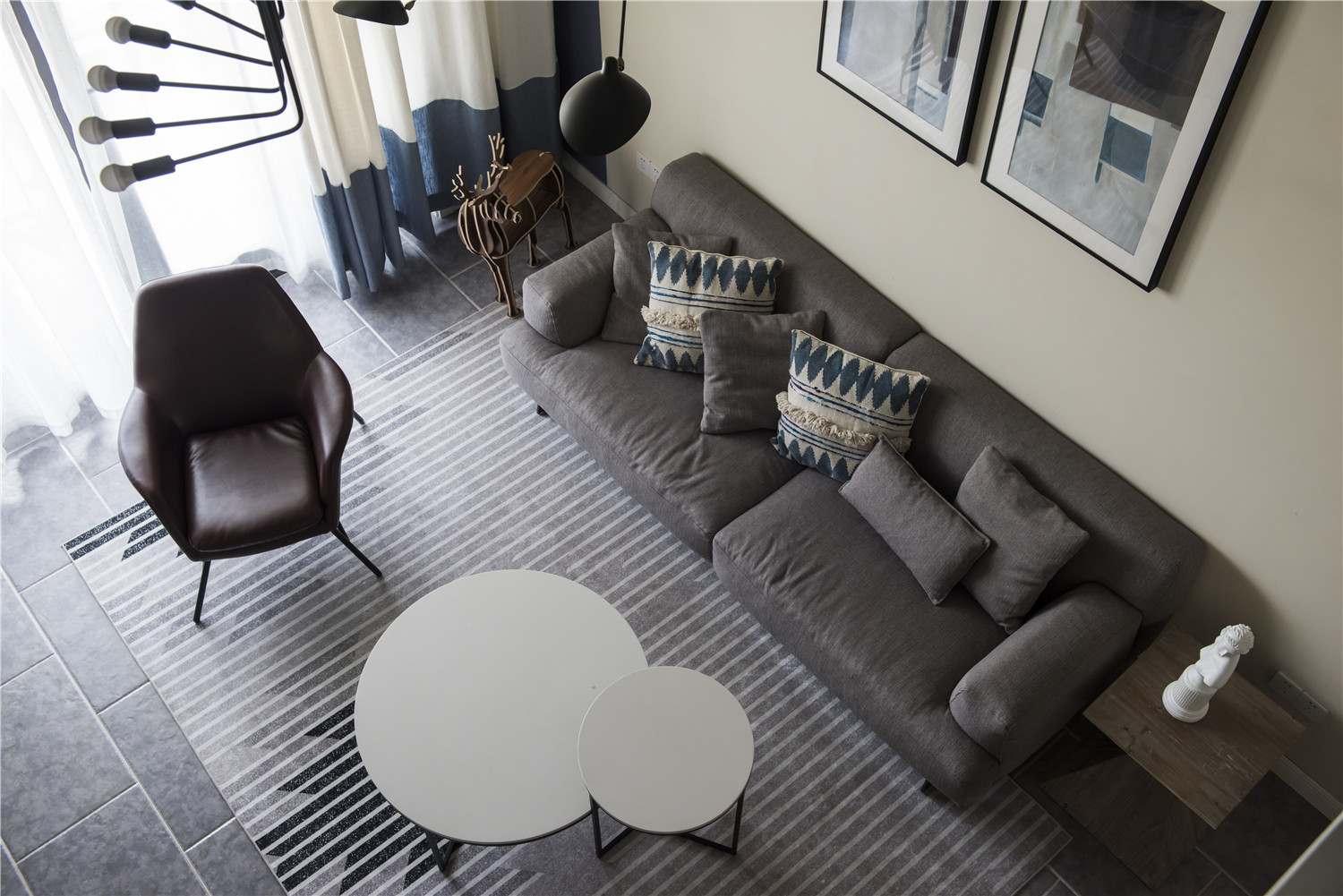 165㎡混搭风格装修客厅沙发设计