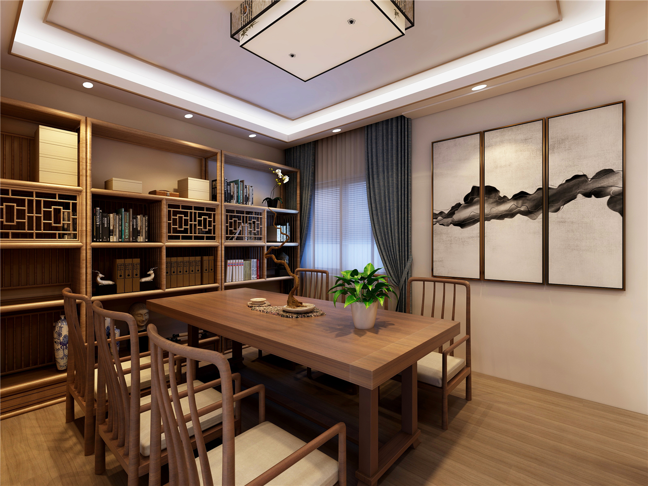 新中式风格别墅茶室装修效果图