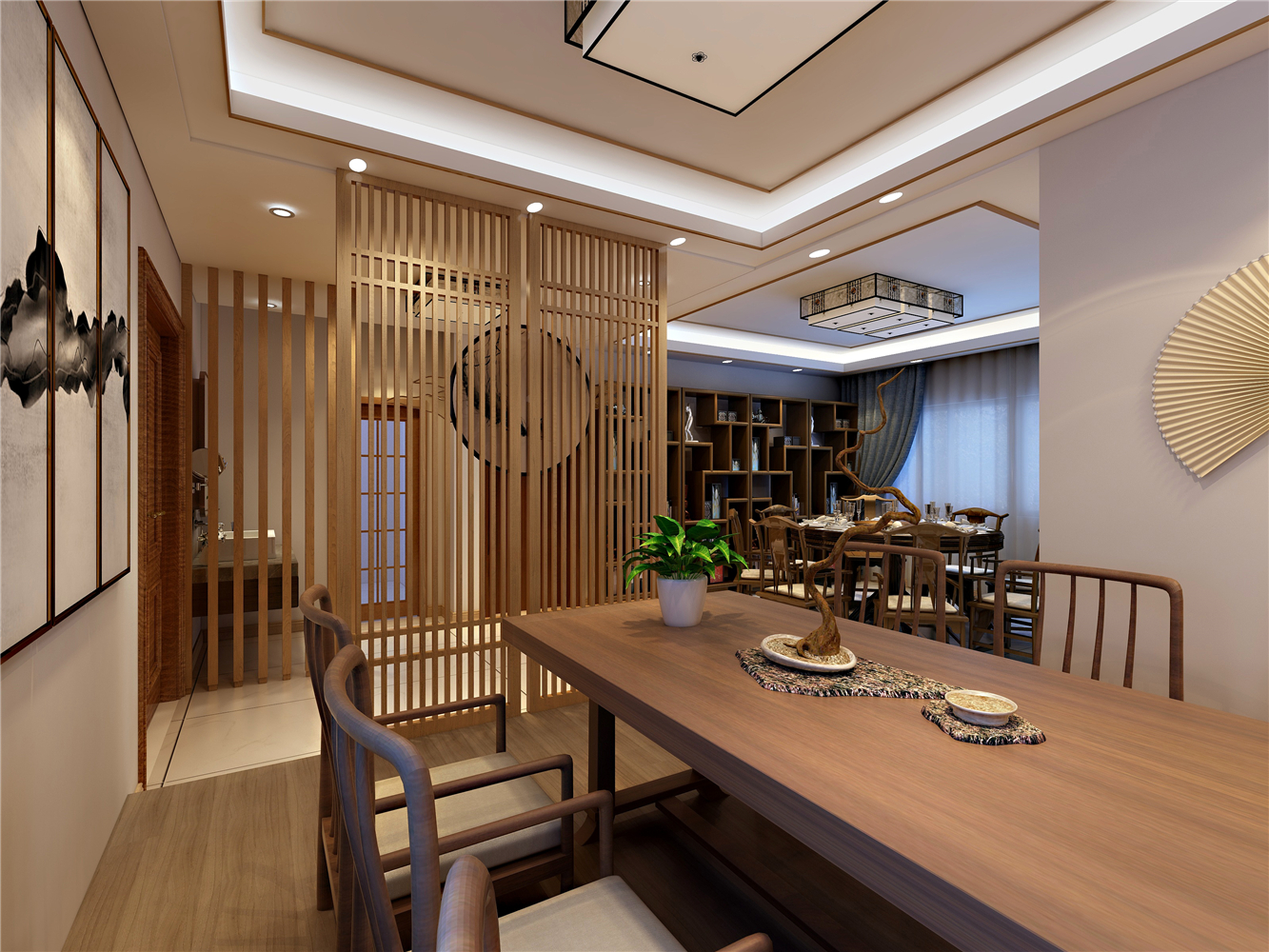 新中式风格别墅茶室装修效果图