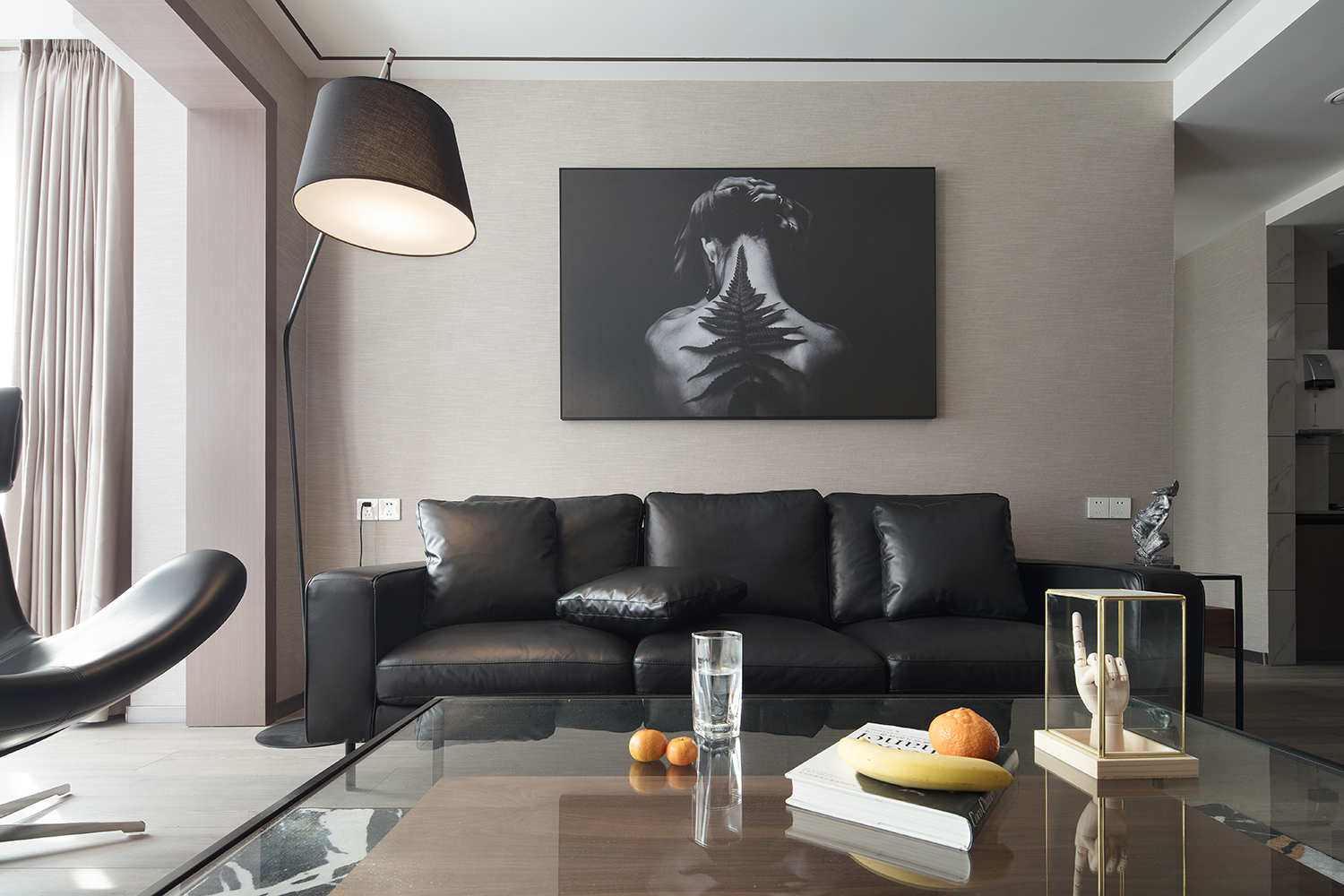 简约现代三居沙发背景墙装修效果图