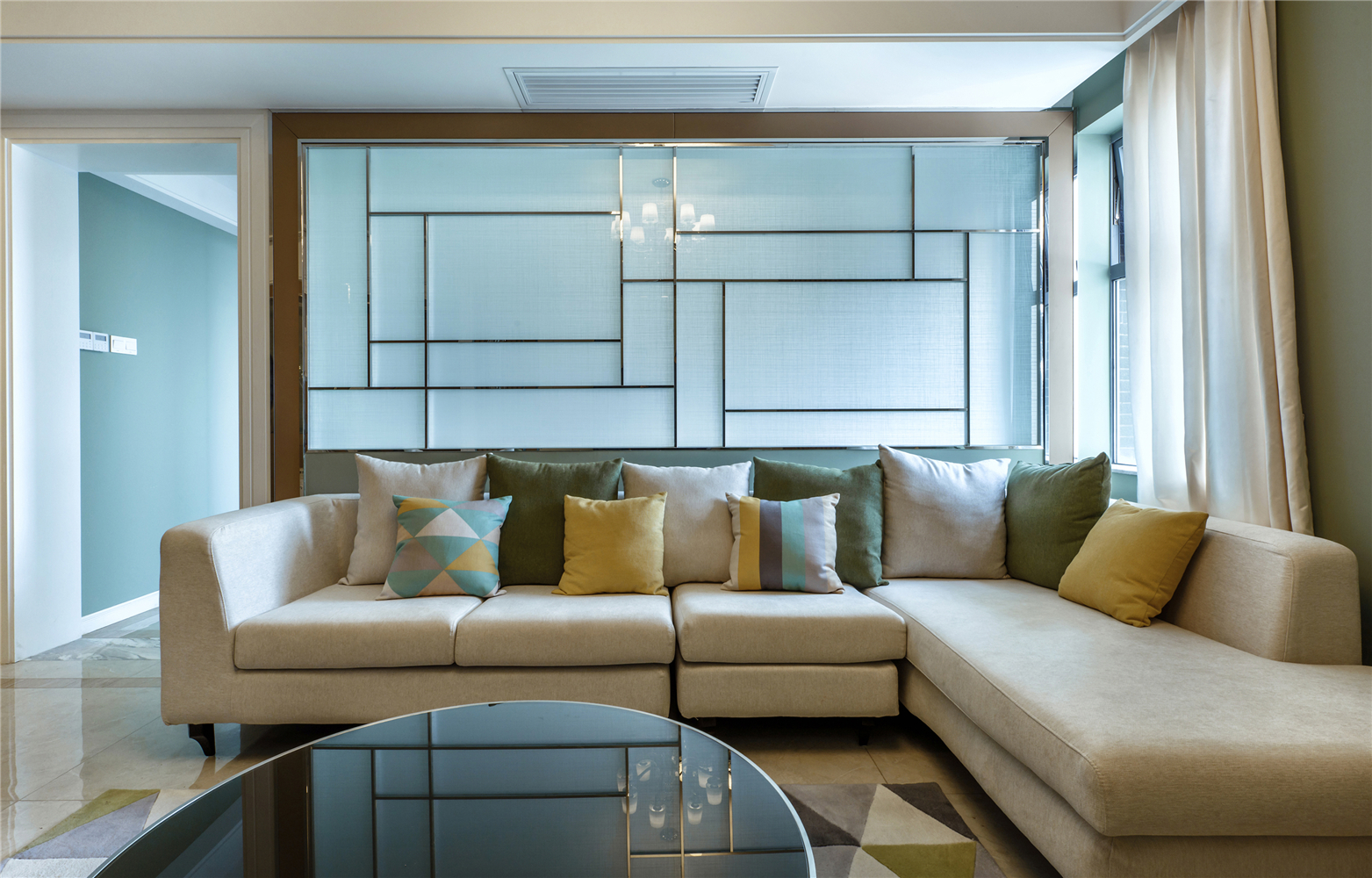 现代混搭三居室装修客厅沙发设计