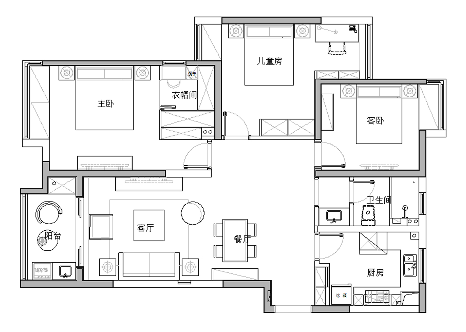 眷丨主卧巧藏衣帽间_眷丨主卧巧藏衣帽间 装修效果图_齐家网
