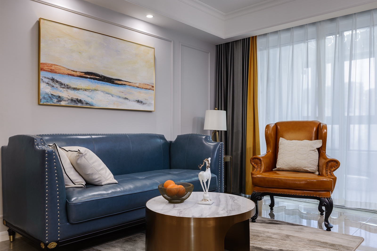 美式风格三居室装修客厅沙发设计