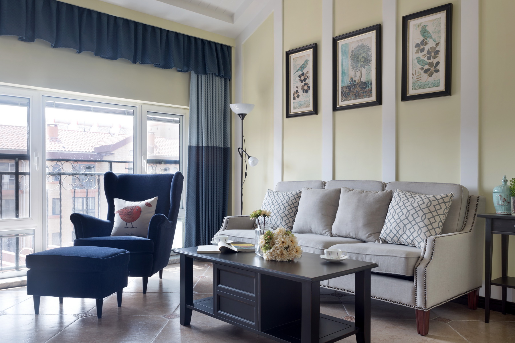 现代美式复式装修客厅沙发设计