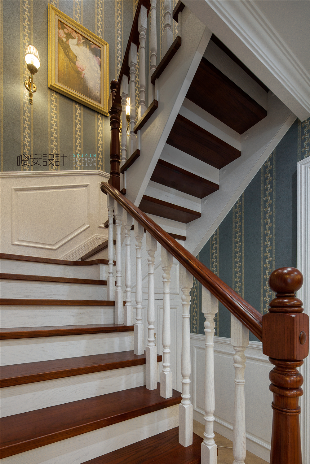 大户型复式美式楼梯装修效果图