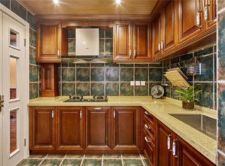 美式复古风两居厨房装修效果图