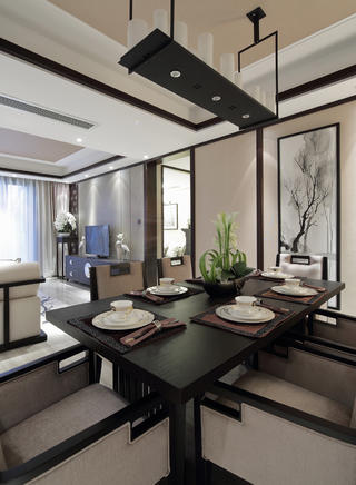 新中式风格三居餐厅装修效果图