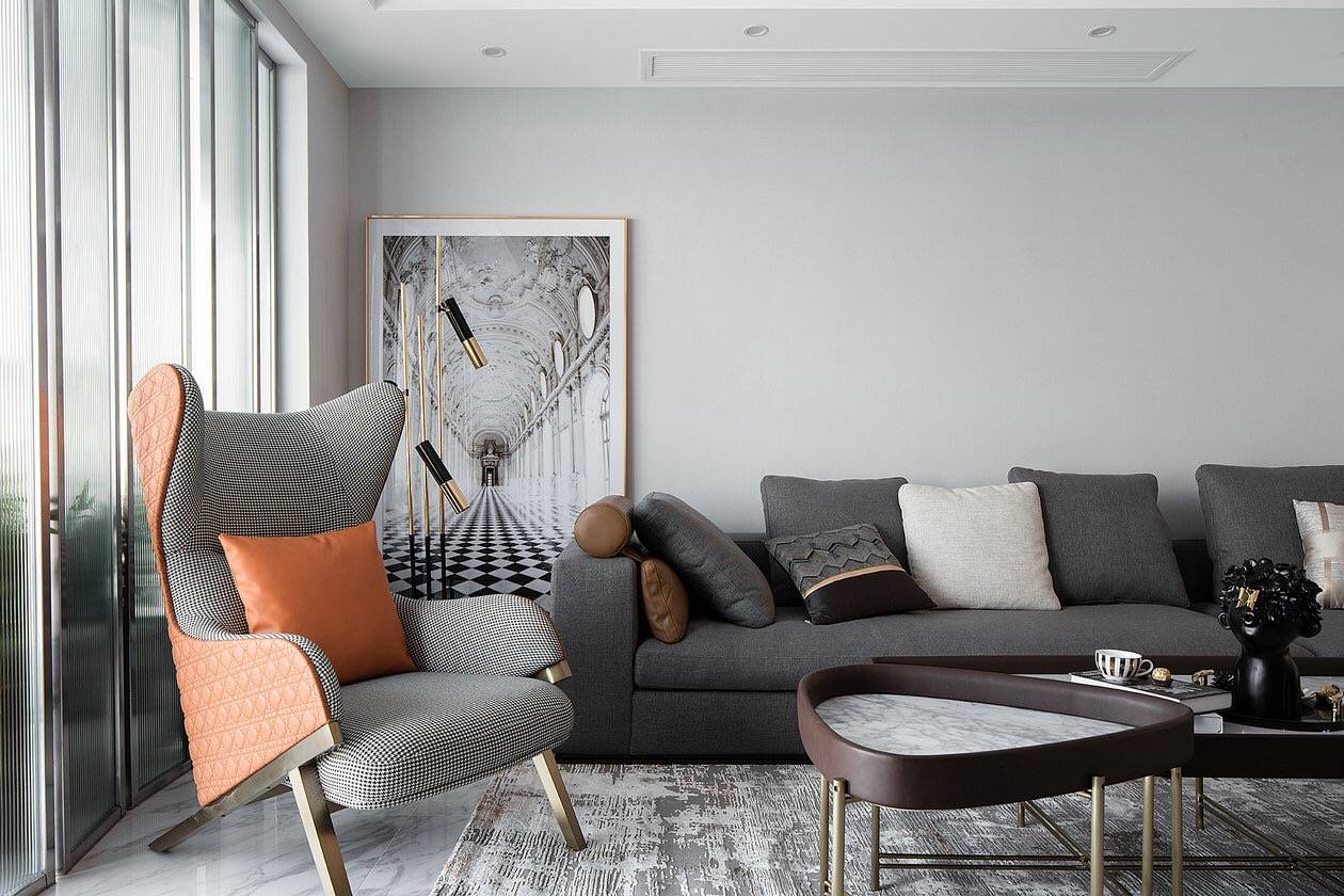 现代风三居室装修客厅沙发设计