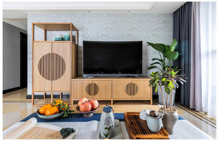 新中式三居装修电视柜设计