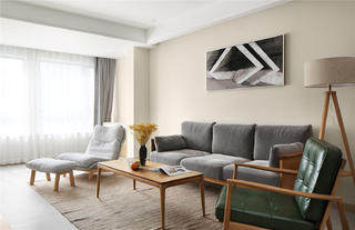 140m²日式风格客厅沙发墙装修效果图
