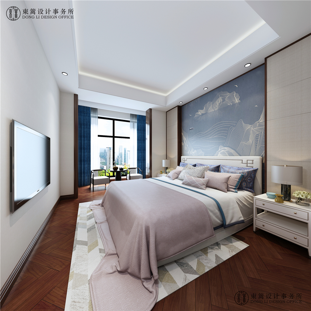 新中式三居卧室装修效果图