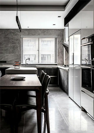 140㎡黑白灰现代厨房装修效果图