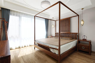 简约中式风别墅卧室装修效果图